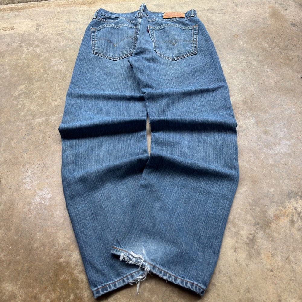 Vintage 2000s Levis 505 Mid Wash Workwear Denim Jeans Blue 32x30 (h2)